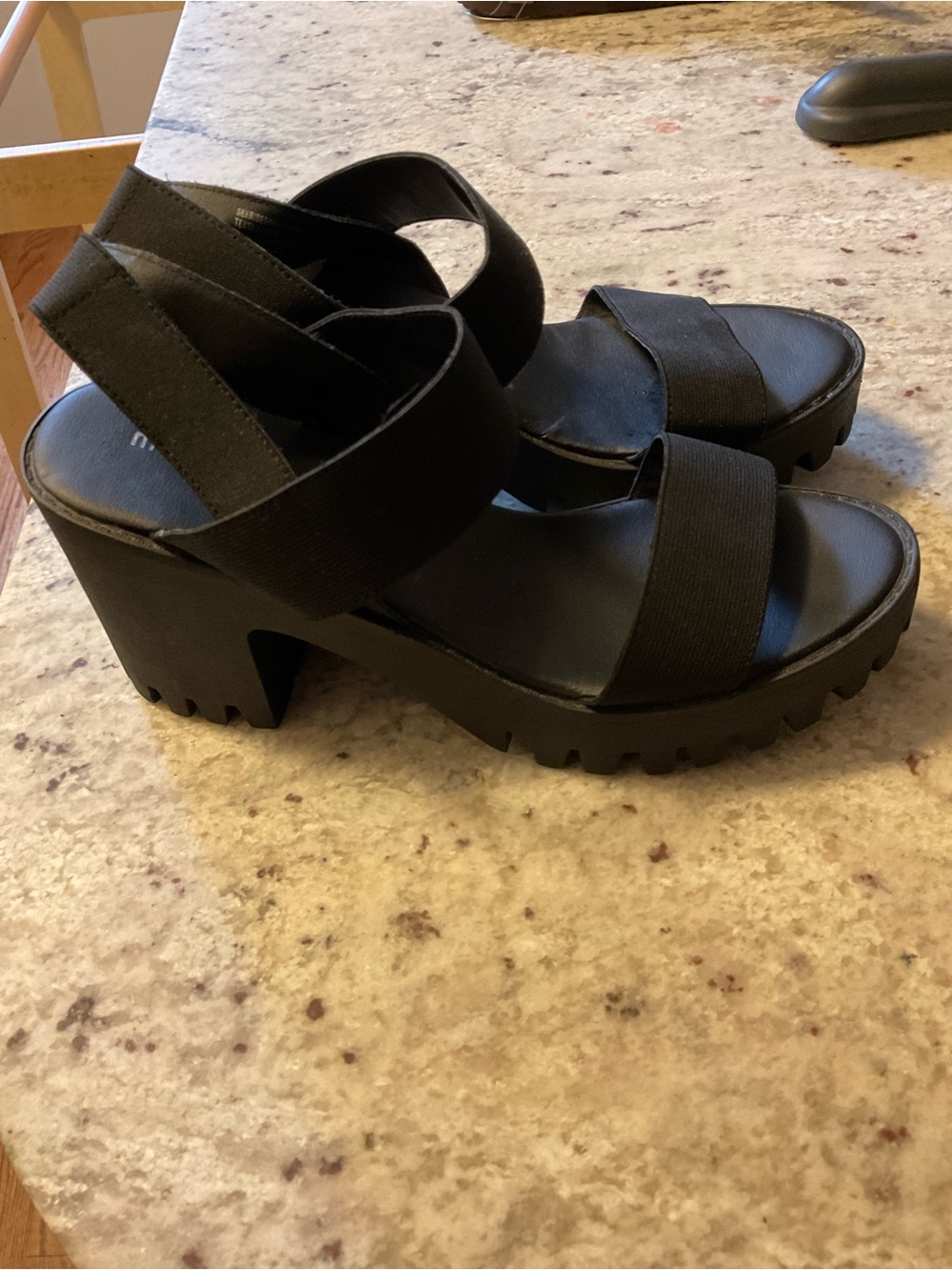 Madden Girl Black Strappy Platform Sandals